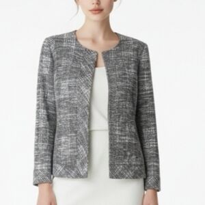 Liverpool Los Angeles Blue Boxy Blazer with Mandarin Collar